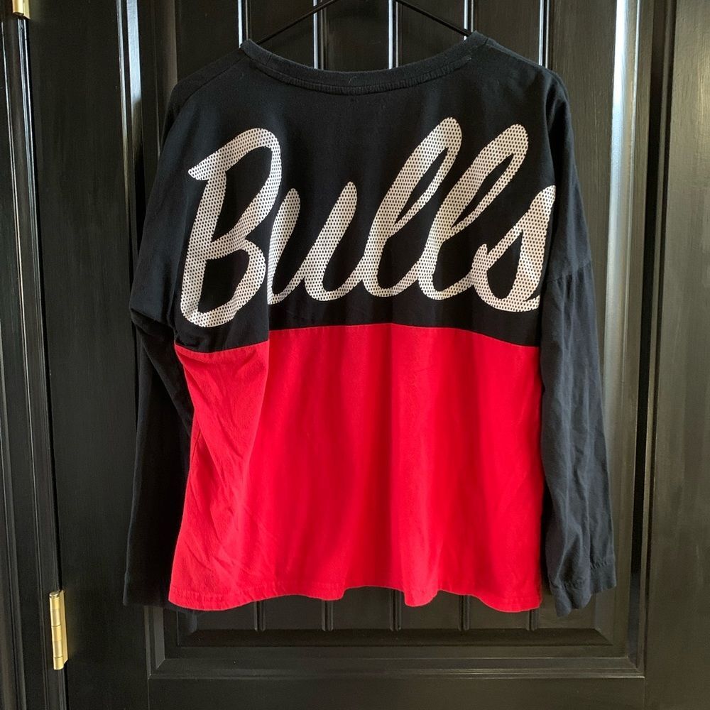 Vintage Color Block Long Sleeve Chicago Bulls Tshirt | Large